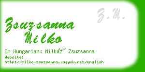 zsuzsanna milko business card